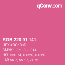 Color code: RGB 220 91 141 | qconv.com