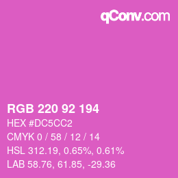 颜色代码: RGB 220 92 194 | qconv.com