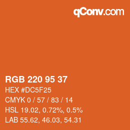 Code couleur: RGB 220 95 37 | qconv.com