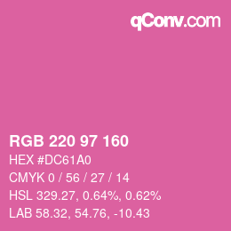 Color code: RGB 220 97 160 | qconv.com