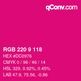 Color code: RGB 220 9 118 | qconv.com
