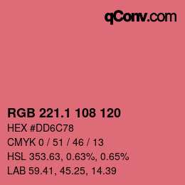 カラーコード: RGB 221.1 108 120 | qconv.com