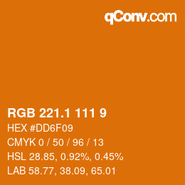 カラーコード: RGB 221.1 111 9 | qconv.com
