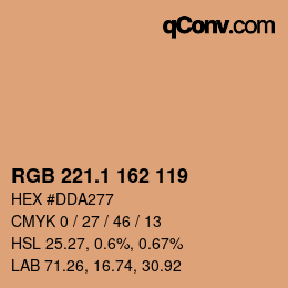 カラーコード: RGB 221.1 162 119 | qconv.com