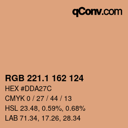 カラーコード: RGB 221.1 162 124 | qconv.com