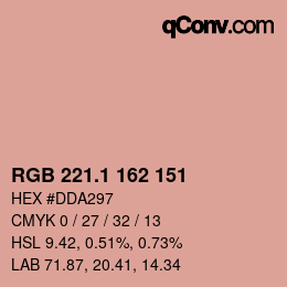 カラーコード: RGB 221.1 162 151 | qconv.com