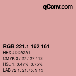 カラーコード: RGB 221.1 162 161 | qconv.com