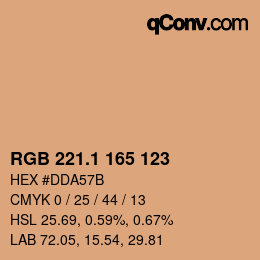 カラーコード: RGB 221.1 165 123 | qconv.com