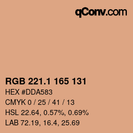 カラーコード: RGB 221.1 165 131 | qconv.com