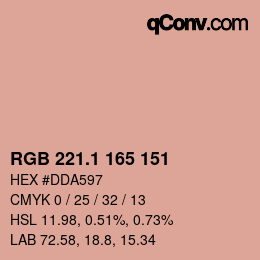 カラーコード: RGB 221.1 165 151 | qconv.com