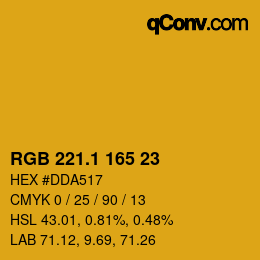 カラーコード: RGB 221.1 165 23 | qconv.com
