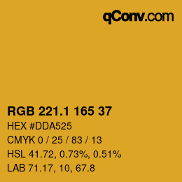 カラーコード: RGB 221.1 165 37 | qconv.com