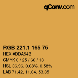 カラーコード: RGB 221.1 165 75 | qconv.com