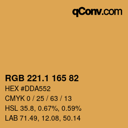 カラーコード: RGB 221.1 165 82 | qconv.com