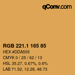 カラーコード: RGB 221.1 165 85 | qconv.com