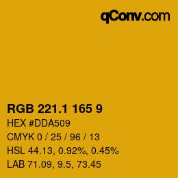 カラーコード: RGB 221.1 165 9 | qconv.com
