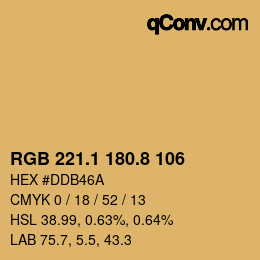 Color code: RGB 221.1 180.8 106 | qconv.com