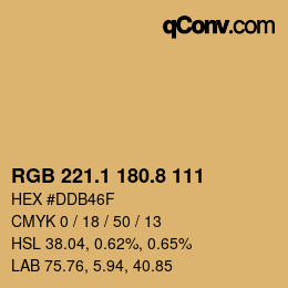 Color code: RGB 221.1 180.8 111 | qconv.com