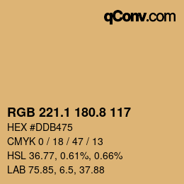 Color code: RGB 221.1 180.8 117 | qconv.com