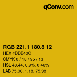 カラーコード: RGB 221.1 180.8 12 | qconv.com