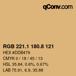 Color code: RGB 221.1 180.8 121 | qconv.com