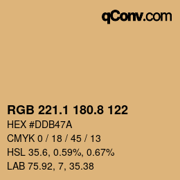 Color code: RGB 221.1 180.8 122 | qconv.com