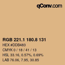 Color code: RGB 221.1 180.8 131 | qconv.com