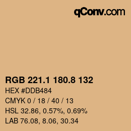 Color code: RGB 221.1 180.8 132 | qconv.com