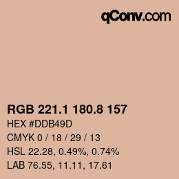 Color code: RGB 221.1 180.8 157 | qconv.com
