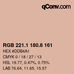 Color code: RGB 221.1 180.8 161 | qconv.com