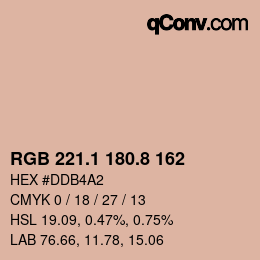 Code couleur: RGB 221.1 180.8 162 | qconv.com