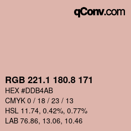 Color code: RGB 221.1 180.8 171 | qconv.com