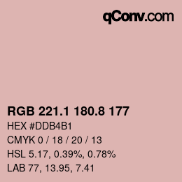 Color code: RGB 221.1 180.8 177 | qconv.com