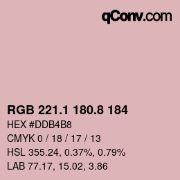 カラーコード: RGB 221.1 180.8 184 | qconv.com