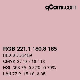 Color code: RGB 221.1 180.8 185 | qconv.com