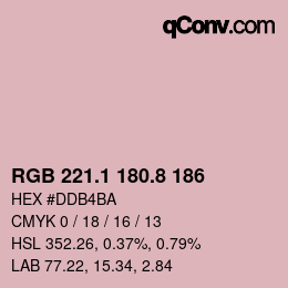 Color code: RGB 221.1 180.8 186 | qconv.com