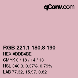 Color code: RGB 221.1 180.8 190 | qconv.com