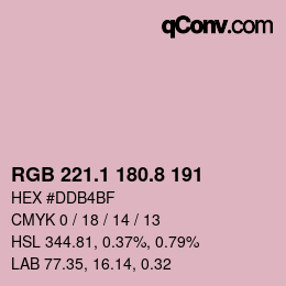 Color code: RGB 221.1 180.8 191 | qconv.com