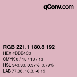 Color code: RGB 221.1 180.8 192 | qconv.com