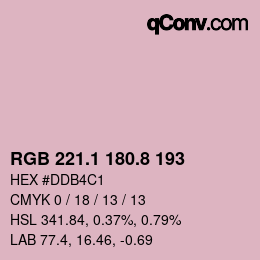 カラーコード: RGB 221.1 180.8 193 | qconv.com