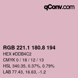 Color code: RGB 221.1 180.8 194 | qconv.com