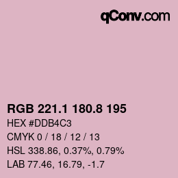 Color code: RGB 221.1 180.8 195 | qconv.com