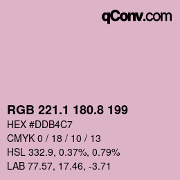 Color code: RGB 221.1 180.8 199 | qconv.com