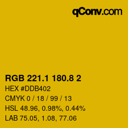 カラーコード: RGB 221.1 180.8 2 | qconv.com