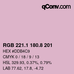 Farbcode: RGB 221.1 180.8 201 | qconv.com