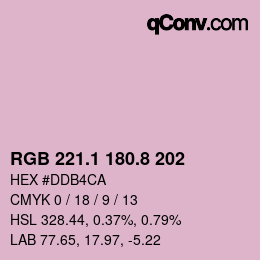 Color code: RGB 221.1 180.8 202 | qconv.com