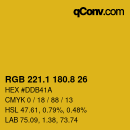 カラーコード: RGB 221.1 180.8 26 | qconv.com