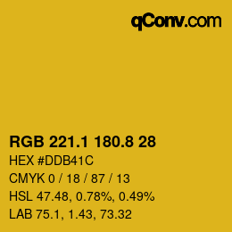 カラーコード: RGB 221.1 180.8 28 | qconv.com