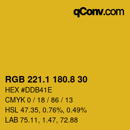 カラーコード: RGB 221.1 180.8 30 | qconv.com