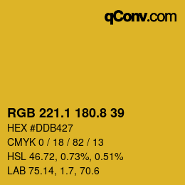 カラーコード: RGB 221.1 180.8 39 | qconv.com